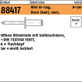 Blindniete Alu Lack. weiß/Stahl verzinkt - Offene Blindniete