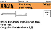 Blindniete Alu/Alu FLAKO K 9, 5 - Offene Blindniete