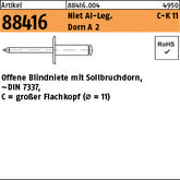 Blindniete Alu/A2 FLAKO K 11 A - Offene Blindniete