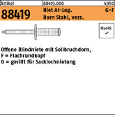 gerillte Blindn. Alu/Stahl verzinkt - Offene Blindniete
