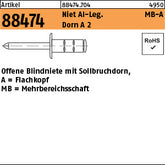 PolyGrip Mehrbereichs-Blindniete Alu/A2 - Offene Blindniete
