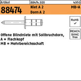 Mehrbereichsblindniete A2/A2 FLAKO - Mehrbereichsblindniete