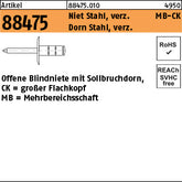 PolyGrip Mehrbereichs-Blindniete St./Stahl verzinkt K 9, 5 - Offene Blindniete