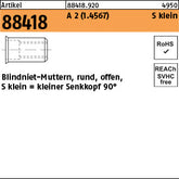 Blindniet-Mutter. A2 klein Senkkopf / 0, 25 - 3, 0 - Blindnietmuttern