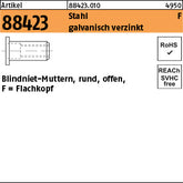 Blindniet-Mutter. Stahl galvanisch verzinkt Flako / 0, 25 - 3, 0 - Blindnietmuttern