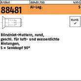 Blindnietmu. geschlossen Alu Senkkopf / 1, 5 - 4, 0 - Geschlos. Blindnietmu.
