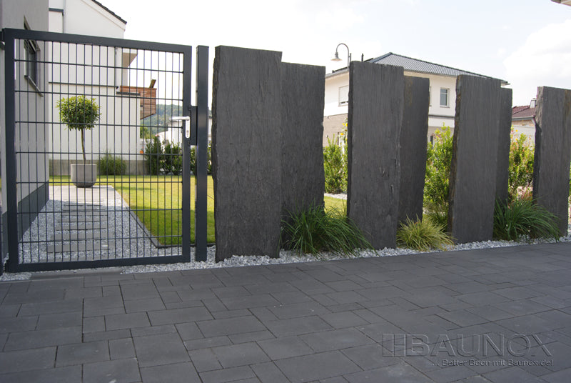 Sichtschutzplatte / Trittplatte Schiefer - Nero - H: 250 x L: 50 x B: 4-7 cm