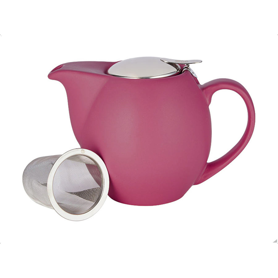 Teekanne "Pink", matt, beerenrot, Porzellan - 900ml