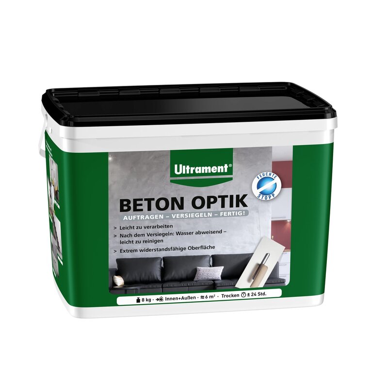 Ultrament - Beton Optik - mittelgrau - 8kg