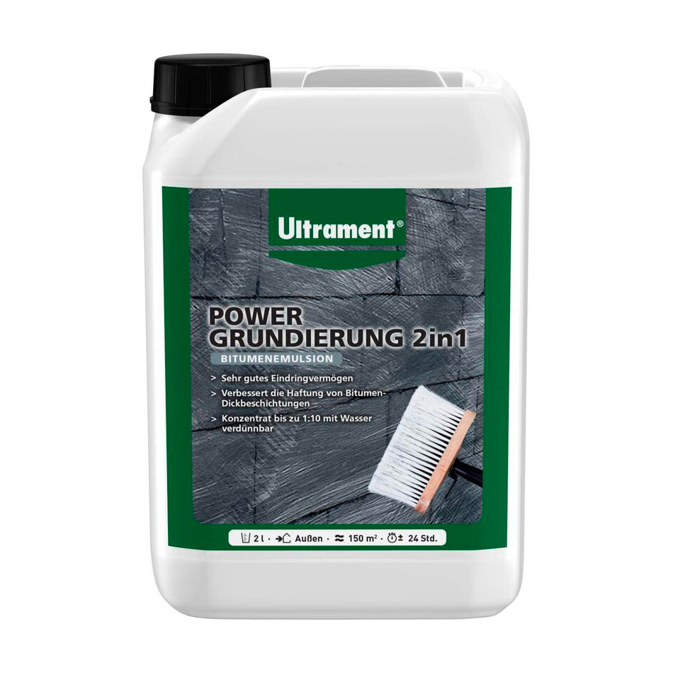 Ultrament - Power Grundierung 2in1 - Bitumenemulsion - 2,0 Liter