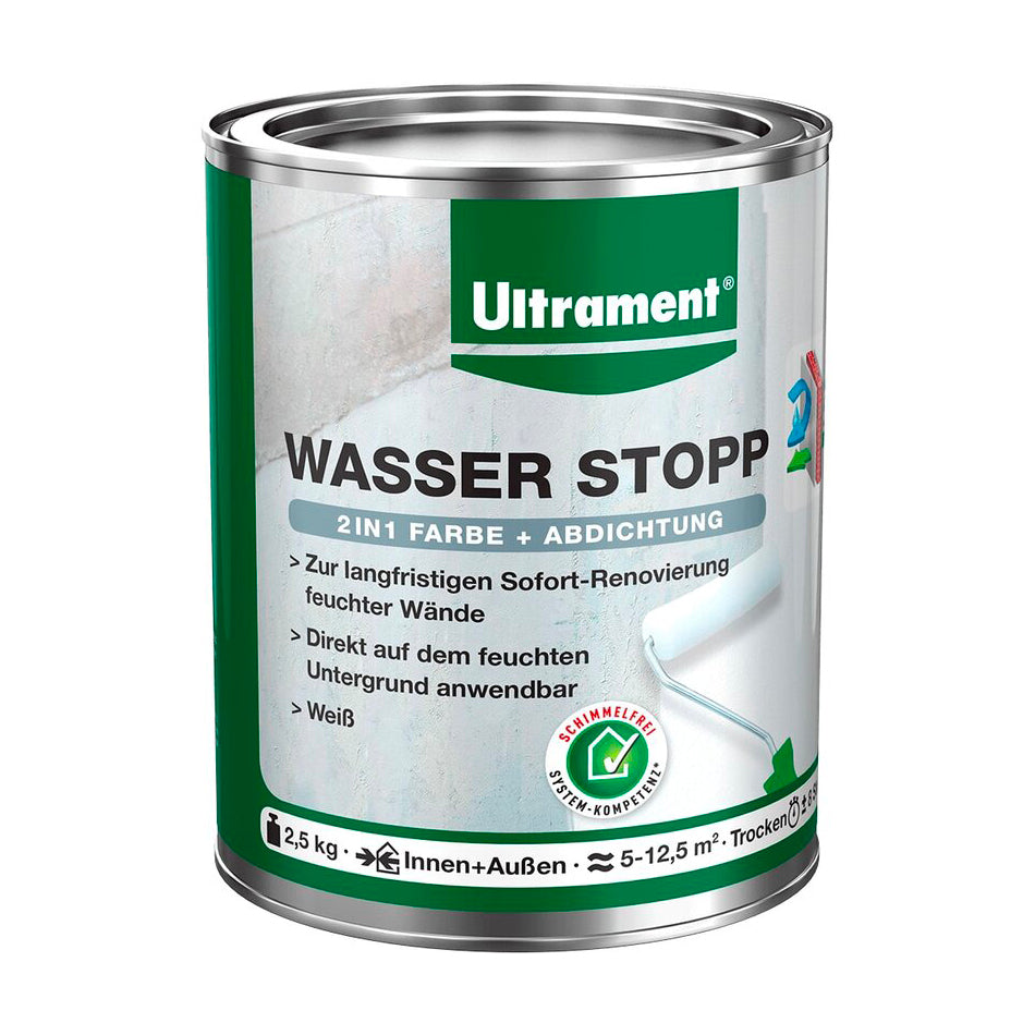 Ultrament - Wasser Stopp - 2in1 - Farbe und Abdichtung