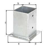 Aufschraubhülse für Vierkantholzpfosten 101 x 101 mm feuerverzinkt – zum Aufschrauben