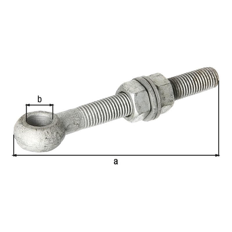 Augenschraube M16 x 130 mm feuerverzinkt – mit Zubehör