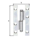Aushebescharnier 94 x 45 mm sendzimirverzinkt rechts – Materialstärke 2,50 mm, 6 Löcher Ø 5 mm