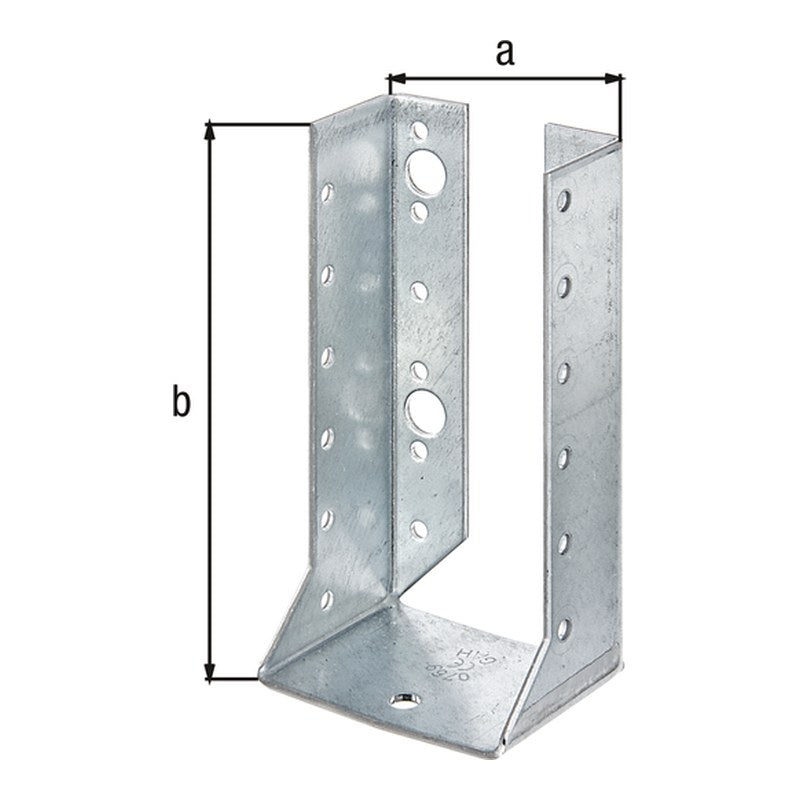 Balkenschuh Typ B 64 x 128 mm sendzimirverzinkt – 2 mm Stahl, CE nach ETA-08/0171