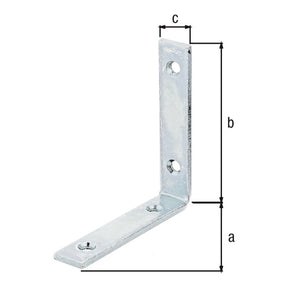 Balkenwinkel 100 x 100 x 20 mm verzinkt – schmal gleichschenklig, Materialstärke 5,0 mm
