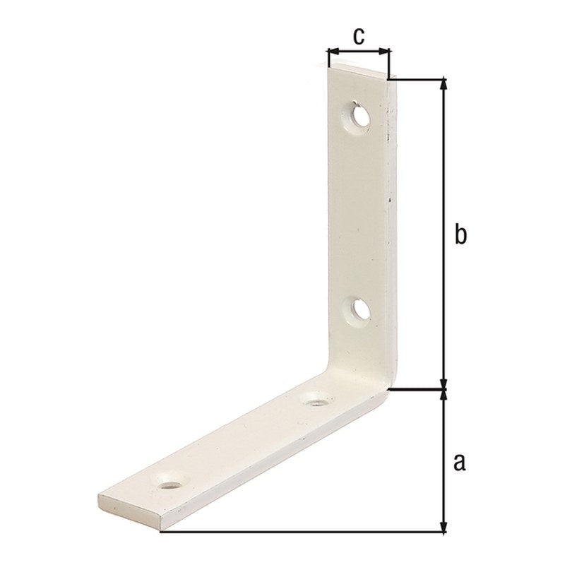 Balkenwinkel 100 x 100 x 20 mm weiß kunststoffbeschichtet – schmal gleichschenklig