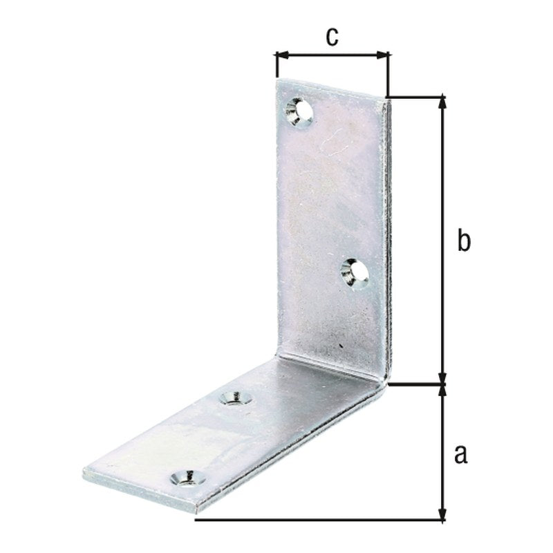 Balkenwinkel 100 x 100 x 40 mm gelb verzinkt – breit gleichschenklig, Materialstärke 4,0 mm