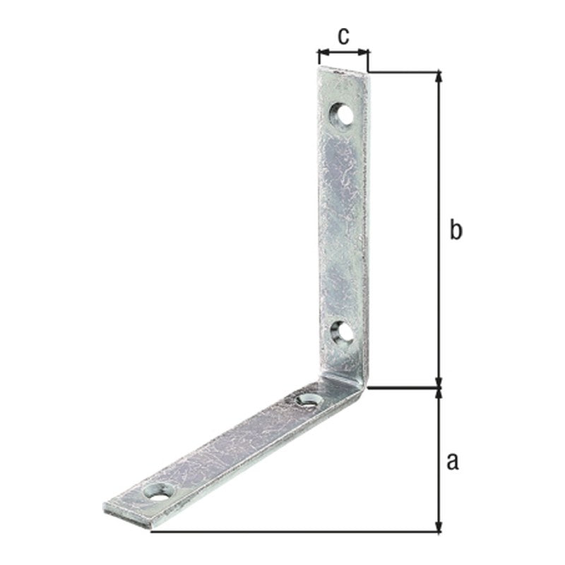 Balkenwinkel 120 x 120 x 20 mm verzinkt – schmal gleichschenklig, Materialstärke 5,0 mm