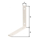 Balkenwinkel 120 x 120 x 20 mm weiß kunststoffbeschichtet – schmal gleichschenklig