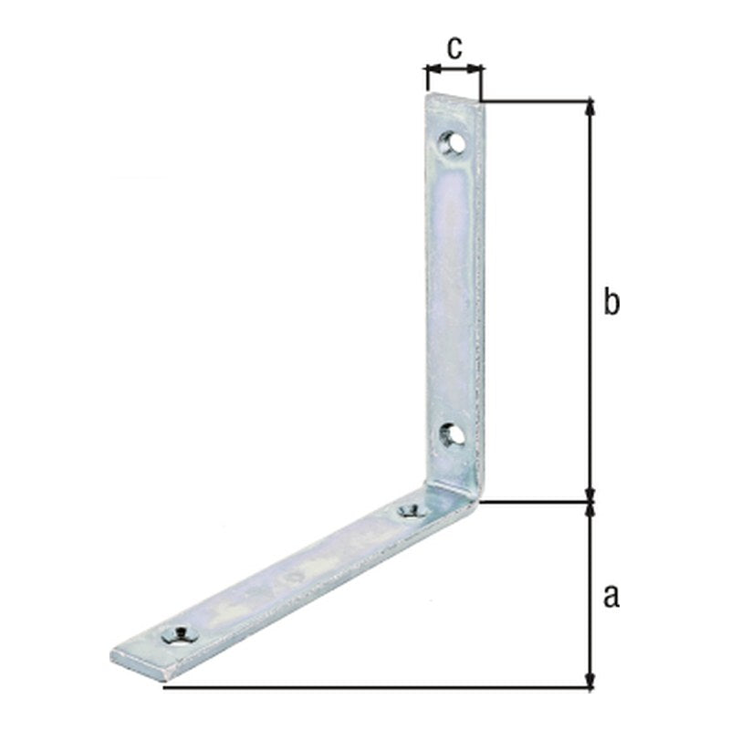 Balkenwinkel 140 x 140 x 20 mm verzinkt – schmal gleichschenklig, Materialstärke 5,0 mm