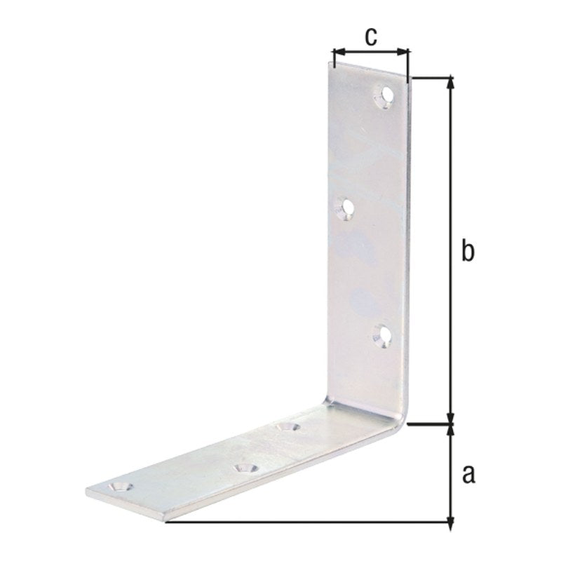 Balkenwinkel 150 x 150 x 40 mm verzinkt – breit gleichschenklig, Materialstärke 4,0 mm