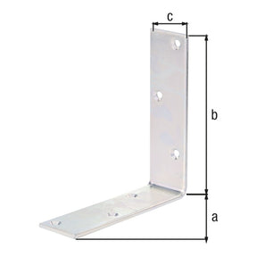 Balkenwinkel 150 x 150 x 40 mm verzinkt – breit gleichschenklig, Materialstärke 4,0 mm