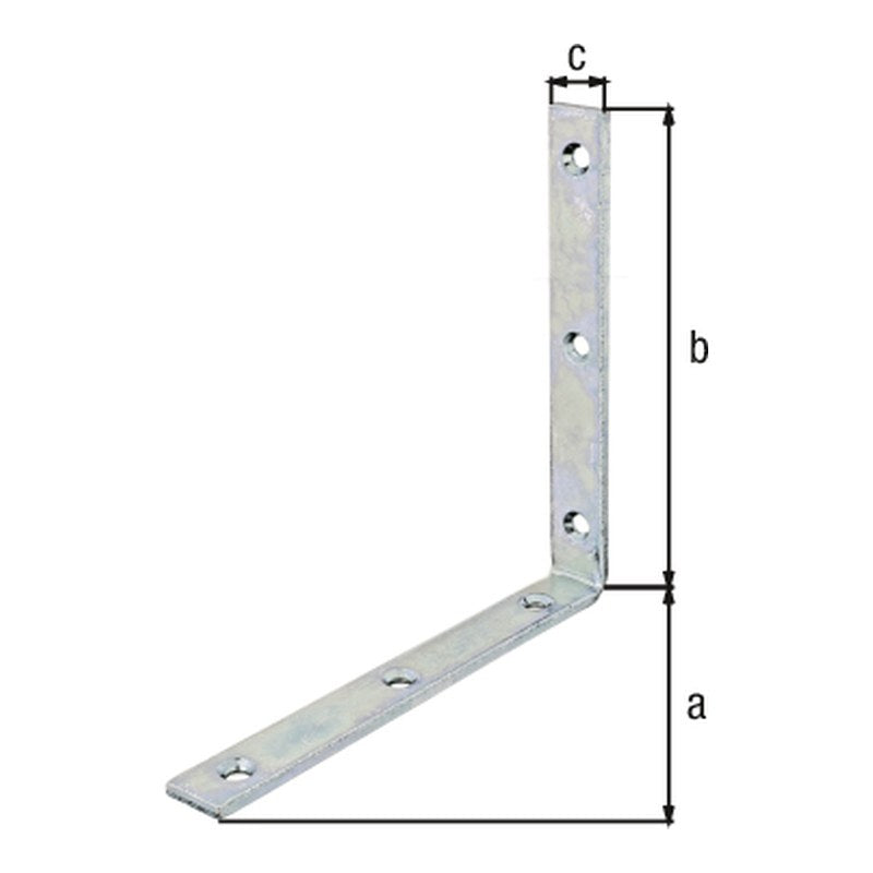Balkenwinkel 160 x 160 x 20 mm verzinkt – schmal gleichschenklig, Materialstärke 5,0 mm