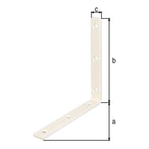 Balkenwinkel 160 x 160 x 20 mm weiß kunststoffbeschichtet – schmal gleichschenklig