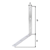 Balkenwinkel 180 x 180 x 20 mm verzinkt – schmal gleichschenklig, Materialstärke 5,0 mm