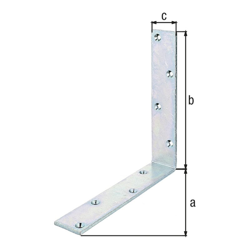 Balkenwinkel 200 x 200 x 40 mm verzinkt – breit gleichschenklig, Materialstärke 5,0 mm