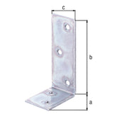 Balkenwinkel 40 x 80 x 30 mm verzinkt – ungleichschenklig, Materialstärke 2,0 mm