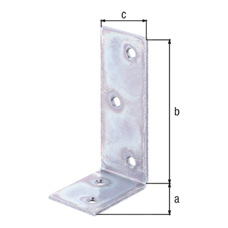 Balkenwinkel 40 x 80 x 30 mm verzinkt – ungleichschenklig, Materialstärke 2,0 mm
