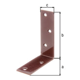 Balkenwinkel 75 x 100 x 30 mm braun kunststoffbeschichtet – ungleichschenklig, Materialstärke 3,0 mm
