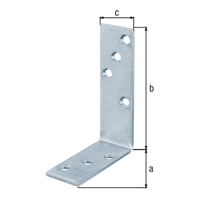 Balkenwinkel 80 x 120 x 35 mm verzinkt – ungleichschenklig, Materialstärke 4,0 mm