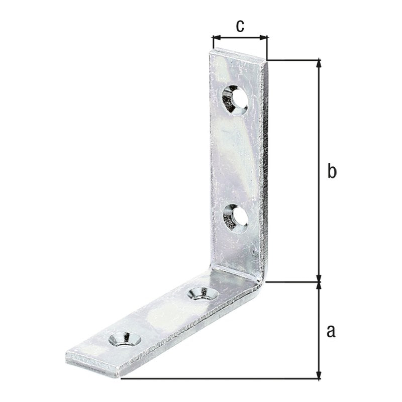 Balkenwinkel 80 x 80 x 20 mm verzinkt – schmal gleichschenklig, Materialstärke 5,0 mm