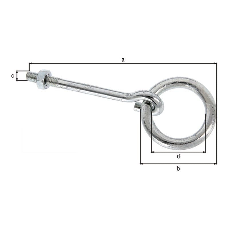 Befestigungsring Ø 65 mm blau verzinkt – zum Durchschrauben, Länge 130 mm, Innen-Ø 45 mm