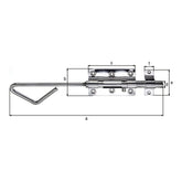 Bolzen-Stangenriegel 320 mm Edelstahl – Bolzen Ø 15,5 mm, mit Schlaufe für Vorhängeschloss