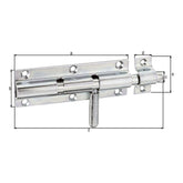Bolzenriegel Gesamtlänge 160 mm gelb verzinkt – Platte 120 x 41 mm, runder Griff, Bolzen Ø 12 mm