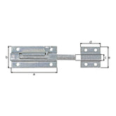 Bolzenriegel Gesamtlänge 110 mm gelb verzinkt – Platte 70 x 33 mm, Knopfgriff, Bolzen Ø 9 mm