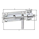 Bolzenriegel Gesamtlänge 110 mm gelb verzinkt – Platte 80 x 36 mm, runder Griff, Bolzen Ø 10 mm
