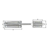 Bolzenriegel Gesamtlänge 150 mm gelb verzinkt – Platte 90 x 33 mm, Knopfgriff, Bolzen Ø 9 mm