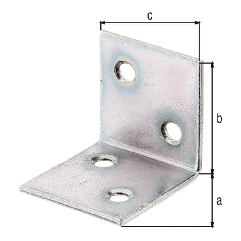 Breitwinkel 30 x 30 x 30 mm sendzimirverzinkt – gleichschenklig, Materialstärke 2,0 mm