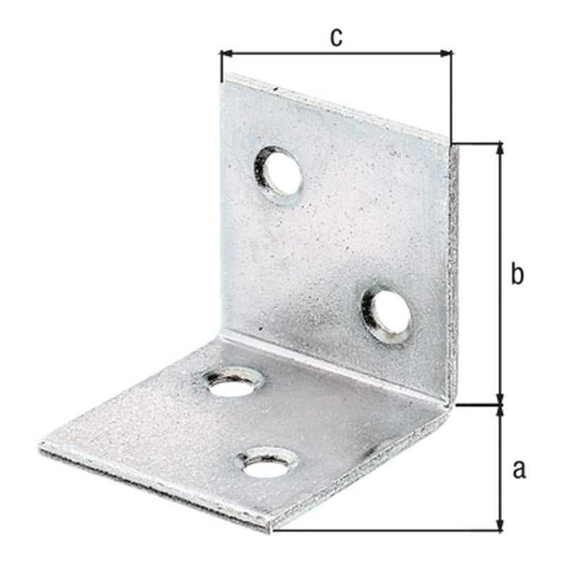 Breitwinkel 30 x 30 x 30 mm sendzimirverzinkt – gleichschenklig, Materialstärke 2,0 mm