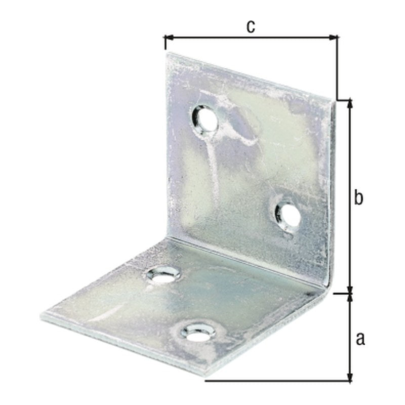 Breitwinkel 40 x 40 x 40 mm sendzimirverzinkt – gleichschenklig, Materialstärke 2,0 mm