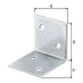 Breitwinkel 40 x 40 x 40 mm sendzimirverzinkt – gleichschenklig, Materialstärke 2,0 mm