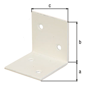 Breitwinkel 40 x 40 x 40 mm weiß kunststoffbeschichtet – gleichschenklig, Materialstärke 2,0 mm