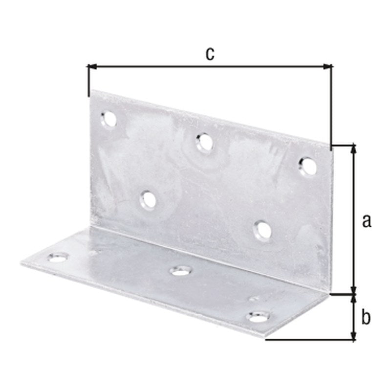 Breitwinkel 60 x 40 x 115 mm sendzimirverzinkt – ungleichschenklig, Materialstärke 2,0 mm