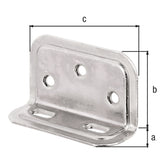 Breitwinkel geprägt 25 x 40 x 70 mm verzinkt – ungleichschenklig, Materialstärke 1,50 mm