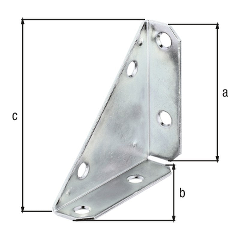 Eckplatte 75 x 75 x 105 mm sendzimirverzinkt – Materialstärke 2,0 mm, Innenhöhe 20 mm
